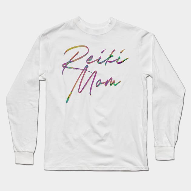 Reiki Mom - Awesome Type Design Gift Long Sleeve T-Shirt by DankFutura